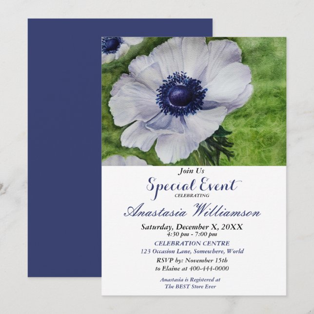 INVITACIÓN ELEGANTE CENA FIESTA INVITE (Anverso / Reverso)