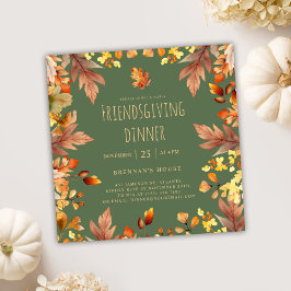 Invitación Elegante cena rústica de acción de gracias a los a
