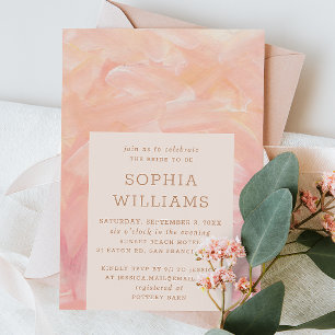 Invitación Elegante cepillo rosa golpes boda ducha de novia