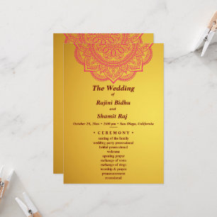 Invitación Elegante ceremonia de Boda de la Paisley Roja de l