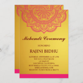 Invitación Elegante ceremonia de Mehndi indio de los paisley 