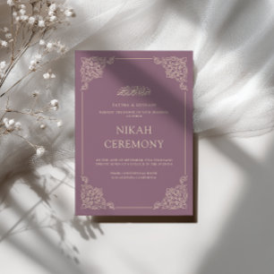 Invitación Elegante ceremonia de Nikah barroca dorada polvori