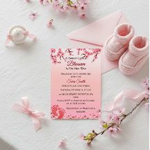 Elegante cerezo floral rosa Baby Shower