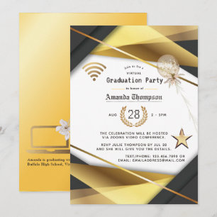 Invitación Elegante certificado de graduación virtual