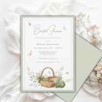 Elegante cesta rústica de verde para despedida de 