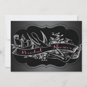Invitación Elegante Chalkboard Rosa Bridal Shower