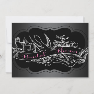 Invitación Elegante Chalkboard Rosa Bridal Shower