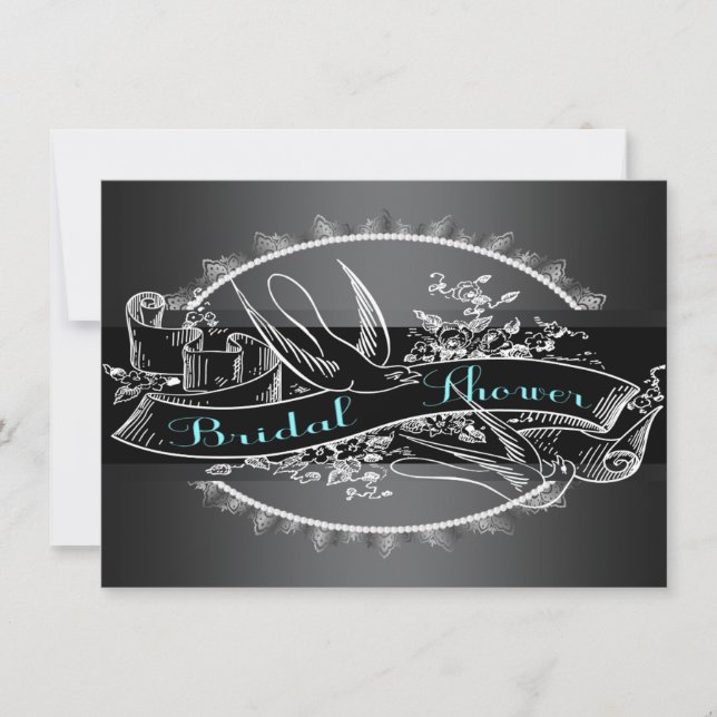 Invitación Elegante Chalkboard Vintage Bridal Shower (Anverso)