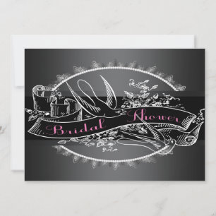 Invitación Elegante Chalkboard Vintage Bridal Shower