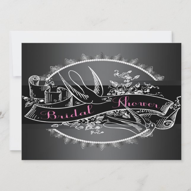 Invitación Elegante Chalkboard Vintage Bridal Shower (Anverso)