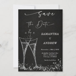 Invitación Elegante Champagne Aviso de Boda para el Día de la