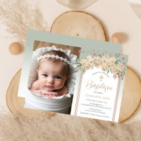 Elegante champagne | Baptismo de la foto floral sa