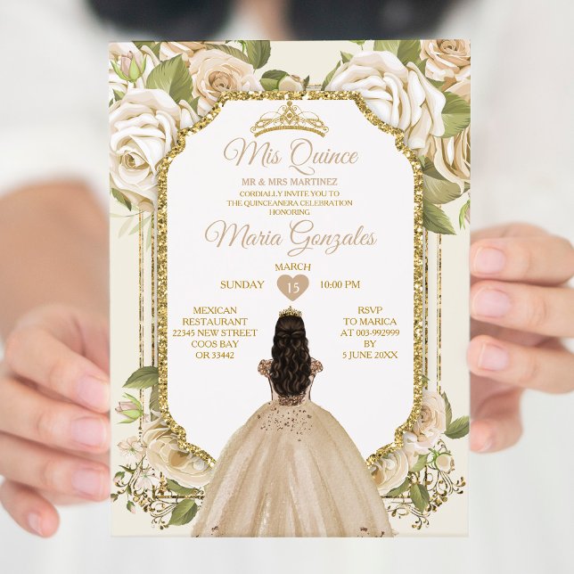 Invitación Elegante Champagne Mis Quince (Subido por el creador)