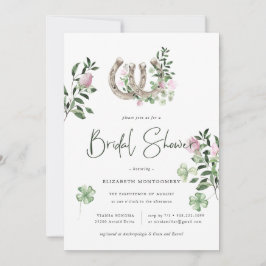 Invitación Elegante Champán Herradura Botánica Ducha Nupcial