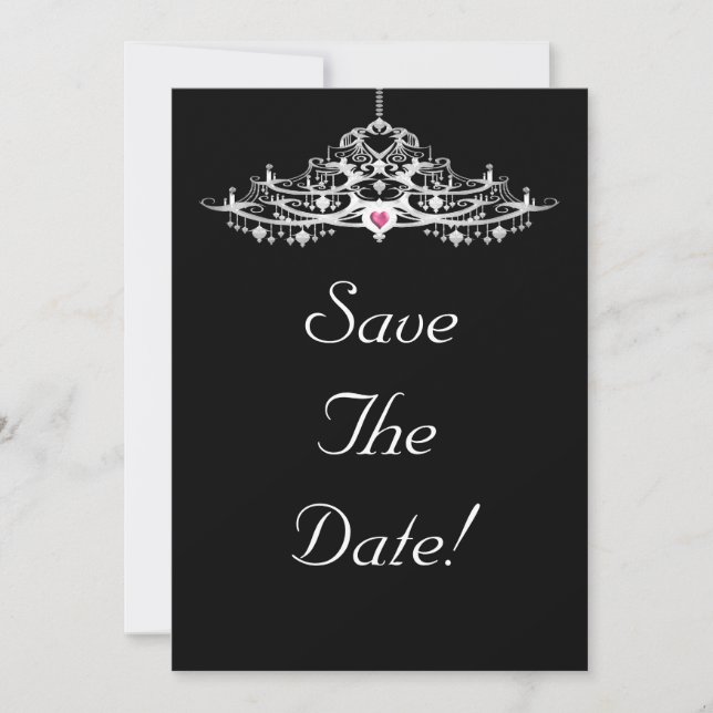 Invitación Elegante Chandelier Save The Date Boda (Anverso)