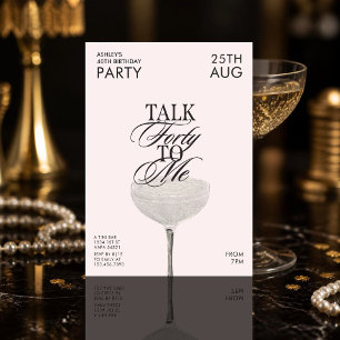 Invitación Elegante charla cuarenta cumpleaños