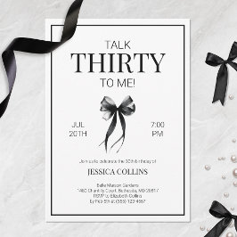 Invitación Elegante charla en blanco y negro 30 para mí cumpl