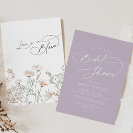 Invitación Elegante Charm Purple Wildflower Bridal Shower