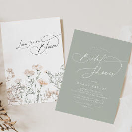 Invitación Elegante Charm Sage Green Wildflower Bridal Shower
