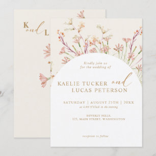 Invitación Elegante Charm Wild Flower Arch Wedting