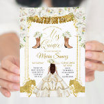 Invitación Elegante Charra floral blanca y dorada Mis Quince<br><div class="desc">Elegante Charra Floral Blanco y Oro Invitación de Quince Mis Quince Anos,  15º cumpleaños, </div>