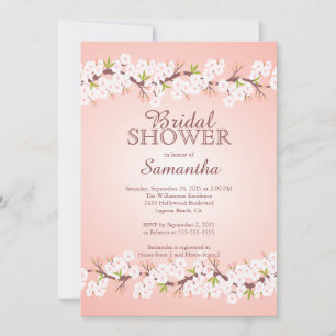 Invitación Elegante Cherry Blossom Bridal Shower