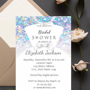 Invitación Elegante Chic Bokeh, vestido de novia ducha nupcia