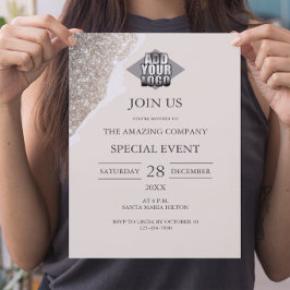 Invitación Elegante Chic Brillo y Evento Neutral