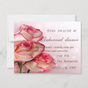Invitación Elegante Chic Cena de Ensayo de Rosas
