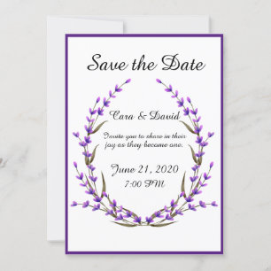 Invitación Elegante Chic Country Floral Púrpura Guardar la Fe