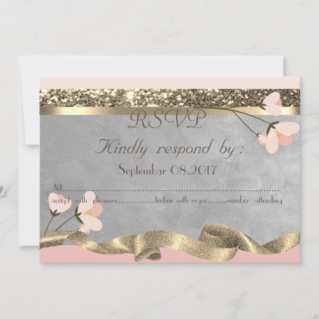 Invitación Elegante Chic Floral RSVP (Anverso)