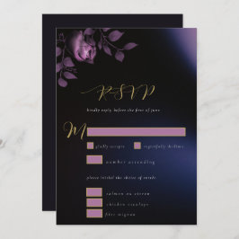 Invitación Elegante Chic Malhumorado RSVP de Boda Floral de C