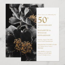 Elegante Chic Moderno Floral 50 Aniversario