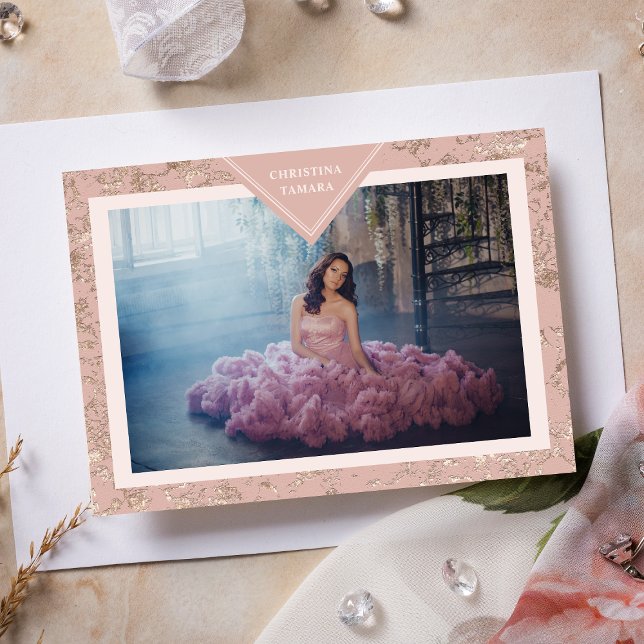 Invitación Elegante Chic Moderno Texture Español Mis XV Años (Subido por el creador)
