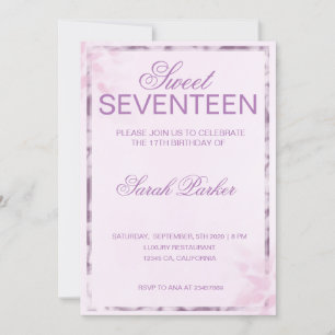 Invitación Elegante Chic Rosa Dulce 17