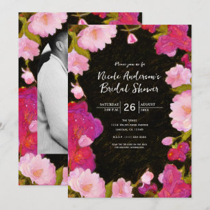 Invitación Elegante Chic Rosa Floral Flores de Primavera Invi