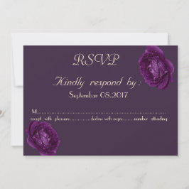 Invitación Elegante Chic Rosas Purpura RSVP