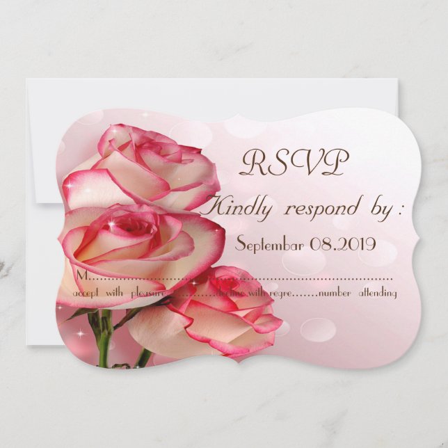 Invitación Elegante Chic Rosas RSVP (Anverso)