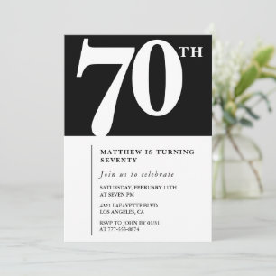 Invitación elegante chic simple para 70 cumpleaños
