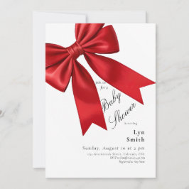 Invitación Elegante Chica Baby Shower de Coquette Bow rosa