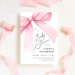 Invitación Elegante Chica Baby Shower de Coquette Bow rosa<br><div class="desc">Una forma perfecta de celebrar una ducha de bebé chica con este elegante tema del coqueta rosa. Ducha a la futura madre con este bonito y una cinta rosada y una ducha de bebé con tema de arco. Invite a sus amigos chicas con esta invitación a la ducha de bebé,...</div>