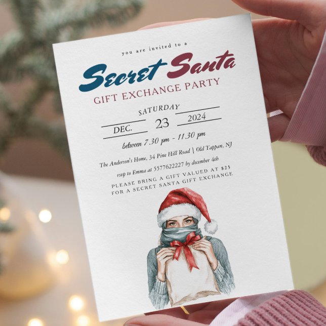 Invitación Elegante Chica con velo secreto Santa Fiesta (Subido por el creador)