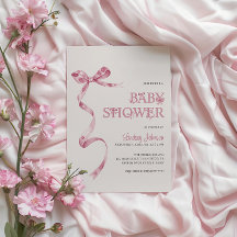 Elegante Chica de Bow Rosa Baby Shower