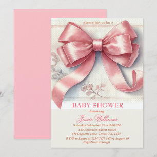 Invitación Elegante Chica de color rosa de vaca Coquette Vint
