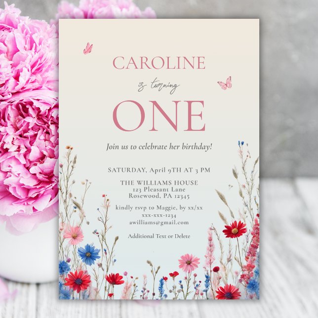 Invitación Elegante Chica de Flor Silvestre (Subido por el creador)