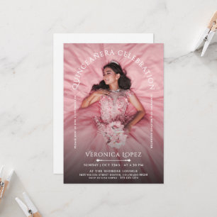 Invitación Elegante Chica de Moda Bday Tipografía clásica bla