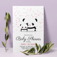 Elegante Chica de oso de panda lindo Baby Shower I