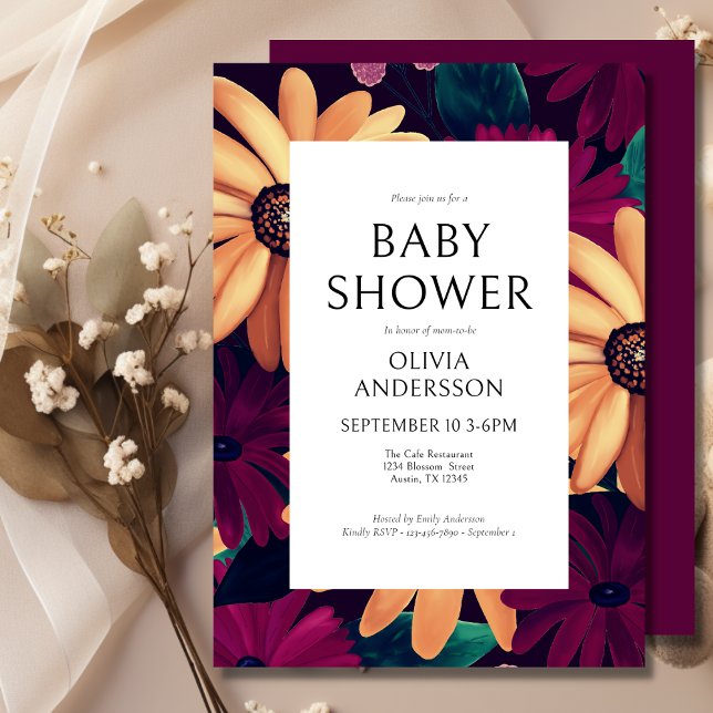 Invitación Elegante Chica floral Baby Shower (Subido por el creador)