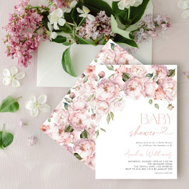 Invitación Elegante Chica floral moderno Baby Shower (Subido por el creador)