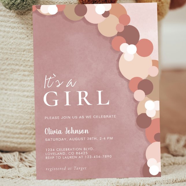 Invitación Elegante Chica rosa lindo Baby Shower (Subido por el creador)